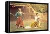 Two Men Practicing Archery-null-Framed Stretched Canvas