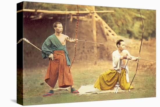 Two Men Practicing Archery-null-Stretched Canvas