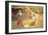Two Men Practicing Archery-null-Framed Art Print