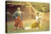 Two Men Practicing Archery-null-Stretched Canvas