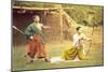 Two Men Practicing Archery-null-Mounted Premium Giclee Print