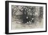 Two Men under a Tree with Dog-null-Framed Photographic Print