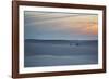 Two Men Walk a Donkey over Dunes at Sunset in Brazil's Lencois Maranhenses National Park-Alex Saberi-Framed Photographic Print