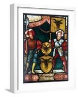 Two Men with Coats of Arms, 16th Century-null-Framed Giclee Print
