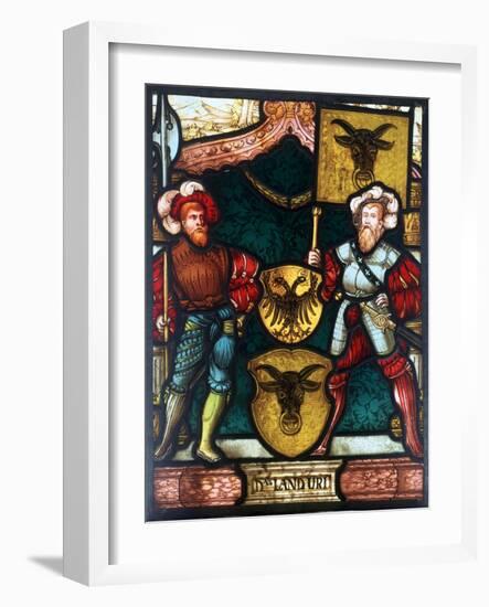 Two Men with Coats of Arms, 16th Century-null-Framed Giclee Print