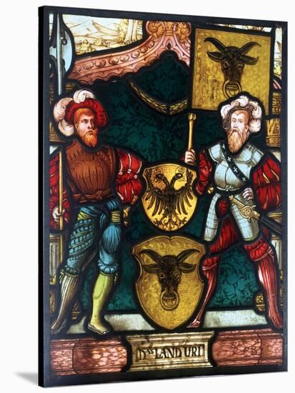 Two Men with Coats of Arms, 16th Century-null-Stretched Canvas