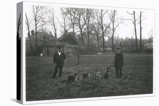 Two Men with Four Dogs, North London Suburbs-null-Stretched Canvas