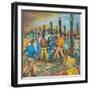 Two Men with Guns Drawn Confronting Two Other Men (Hop Yard Owners?) During a Hop Yard Strike-Ronald Ginther-Framed Giclee Print