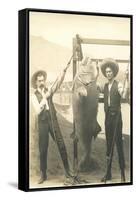 Two Men with Large Fish-null-Framed Stretched Canvas