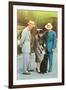 Two Men, Woman with Poodle, Fifties-null-Framed Art Print