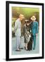 Two Men, Woman with Poodle, Fifties-null-Framed Art Print