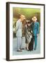 Two Men, Woman with Poodle, Fifties-null-Framed Art Print