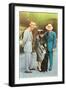 Two Men, Woman with Poodle, Fifties-null-Framed Art Print