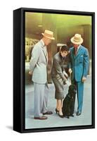 Two Men, Woman with Poodle, Fifties-null-Framed Stretched Canvas