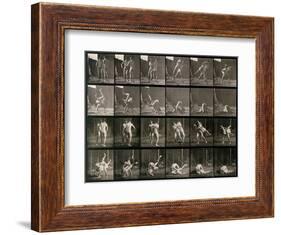 Two Men Wrestling, Plate 348 from Animal Locomotion, 1887-Eadweard Muybridge-Framed Photographic Print