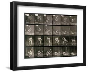 Two Men Wrestling, Plate 348 from Animal Locomotion, 1887-Eadweard Muybridge-Framed Photographic Print