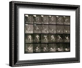 Two Men Wrestling, Plate 348 from Animal Locomotion, 1887-Eadweard Muybridge-Framed Photographic Print