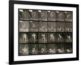 Two Men Wrestling, Plate 348 from Animal Locomotion, 1887-Eadweard Muybridge-Framed Photographic Print