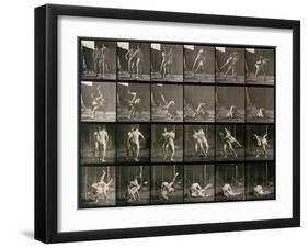 Two Men Wrestling, Plate 348 from Animal Locomotion, 1887-Eadweard Muybridge-Framed Premium Photographic Print