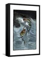 Two Mermaids Playing in the Waves, "A Nixie's Legend"-null-Framed Stretched Canvas