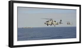 Two Mh-60 Sea Hawk Helicopters During an Air Demonstration-null-Framed Photographic Print