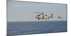 Two Mh-60 Sea Hawk Helicopters During an Air Demonstration-null-Mounted Photographic Print