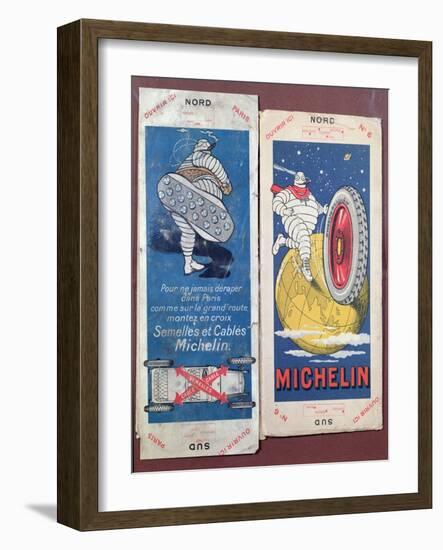 Two Michelin Maps for the Pontoise and Laon Regions of France, C.1910-null-Framed Giclee Print