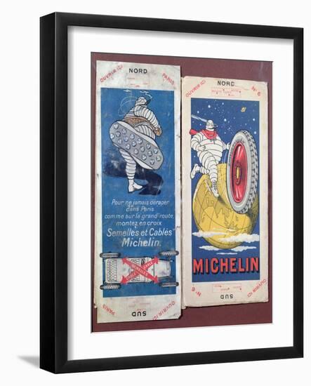 Two Michelin Maps for the Pontoise and Laon Regions of France, C.1910-null-Framed Giclee Print