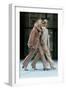 Two Models Walking in Front of the Seagrams Building in New York City-Kourken Pakchanian-Framed Premium Giclee Print