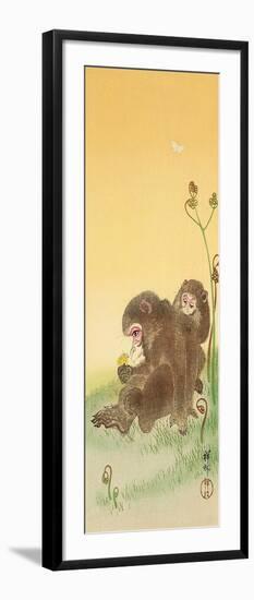 Two Monkeys and Butterflies-Koson Ohara-Framed Premium Giclee Print