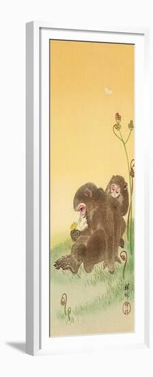 Two Monkeys and Butterflies-Koson Ohara-Framed Premium Giclee Print