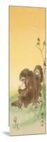 Two Monkeys and Butterflies-Koson Ohara-Mounted Giclee Print