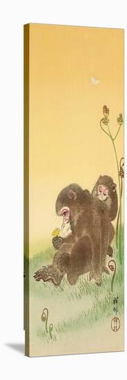 Two Monkeys and Butterflies-Koson Ohara-Stretched Canvas