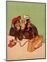 Two Monkeys Talking on a Telephone, C.1955-null-Mounted Giclee Print