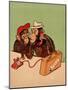 Two Monkeys Talking on a Telephone, C.1955-null-Mounted Giclee Print