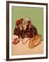 Two Monkeys Talking on a Telephone, C.1955-null-Framed Giclee Print