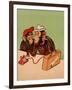 Two Monkeys Talking on a Telephone, C.1955-null-Framed Giclee Print