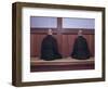 Two Monks During Za-Zen Meditation in the Sodo or Zazendo Hall, Elheiji Zen Monastery, Japan-Ursula Gahwiler-Framed Photographic Print