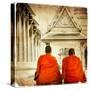 Two Monks In Thai Temple - Artistic Toned Picture In Retro Style-Maugli-l-Stretched Canvas