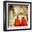 Two Monks In Thai Temple - Artistic Toned Picture In Retro Style-Maugli-l-Framed Art Print