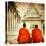 Two Monks In Thai Temple - Artistic Toned Picture In Retro Style-Maugli-l-Stretched Canvas