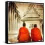 Two Monks In Thai Temple - Artistic Toned Picture In Retro Style-Maugli-l-Framed Stretched Canvas