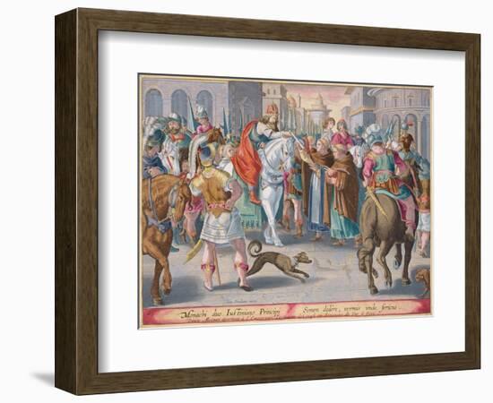 Two Monks Present Silkworms Smuggled from China to the Emperor Justinian-Jan van der Straet-Framed Giclee Print