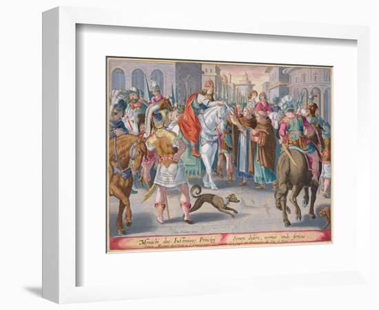 Two Monks Present Silkworms Smuggled from China to the Emperor Justinian-Jan van der Straet-Framed Giclee Print