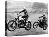 Two Motorcyclists Taking Part in Motocross at Brands Hatch, Kent-null-Stretched Canvas