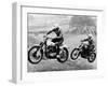 Two Motorcyclists Taking Part in Motocross at Brands Hatch, Kent-null-Framed Photographic Print