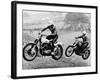 Two Motorcyclists Taking Part in Motocross at Brands Hatch, Kent-null-Framed Photographic Print