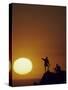 Two Mountain Climbers at Sunset-null-Stretched Canvas