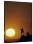 Two Mountain Climbers at Sunset-null-Stretched Canvas