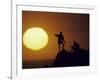 Two Mountain Climbers at Sunset-null-Framed Photographic Print